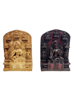 Tara Resin Statue with Pancha Buddhas: Natural / 4