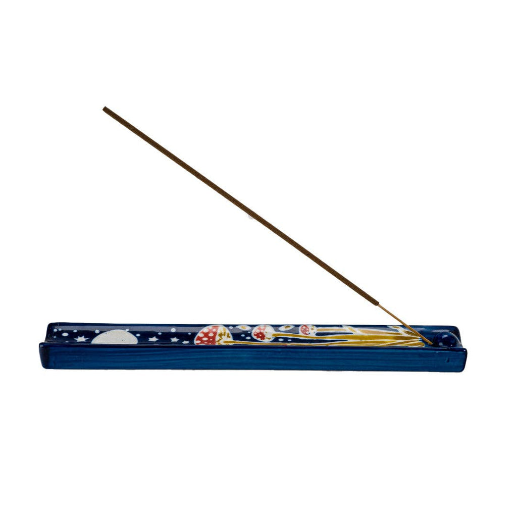 Handpainted Ceramic Incense Holder 9 inch L Toadstool (1/72)