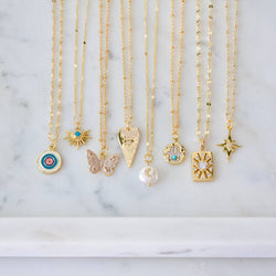 Turquoise and CZ Hamsa Necklace