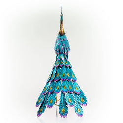 Alpine Corporation Graceful Metal Peacock Garden Decor