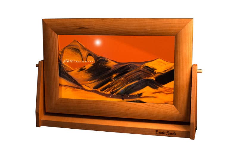 Cherry Wood (Traditional) Moving Sand Art Pictures: Ocean Blue / XLarge