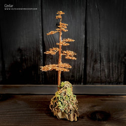 Cedar Tree Copper Wire Tree on Ohko Dragon Stone Sculpture
