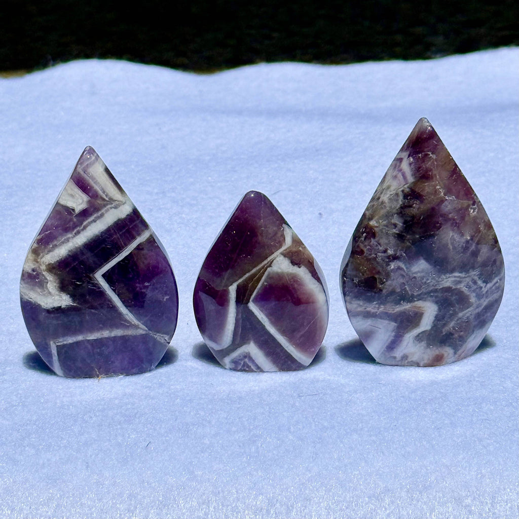 Dream Amethyst Teardrop Carvings: Small