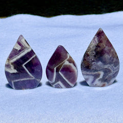 Dream Amethyst Teardrop Carvings: Small