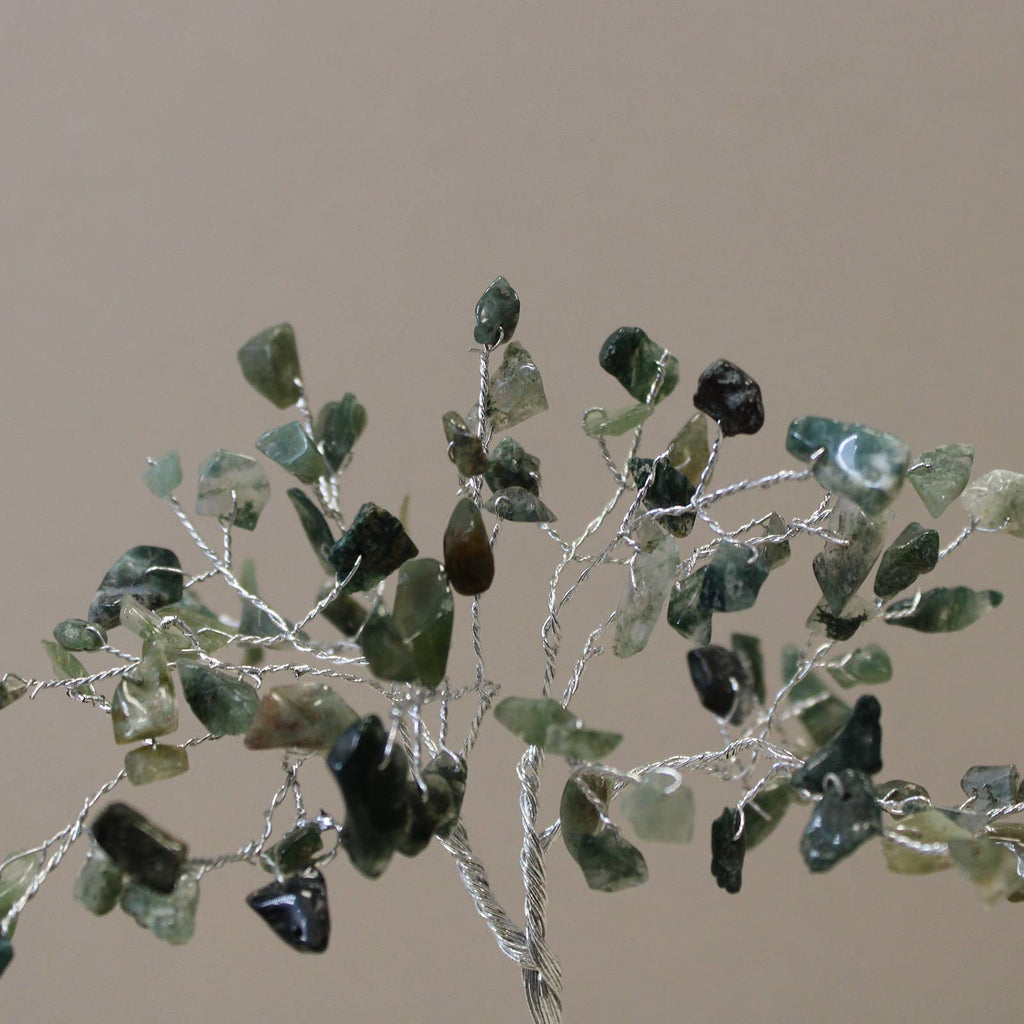 Moss Agate Gemstone Tree with Orgonite Base