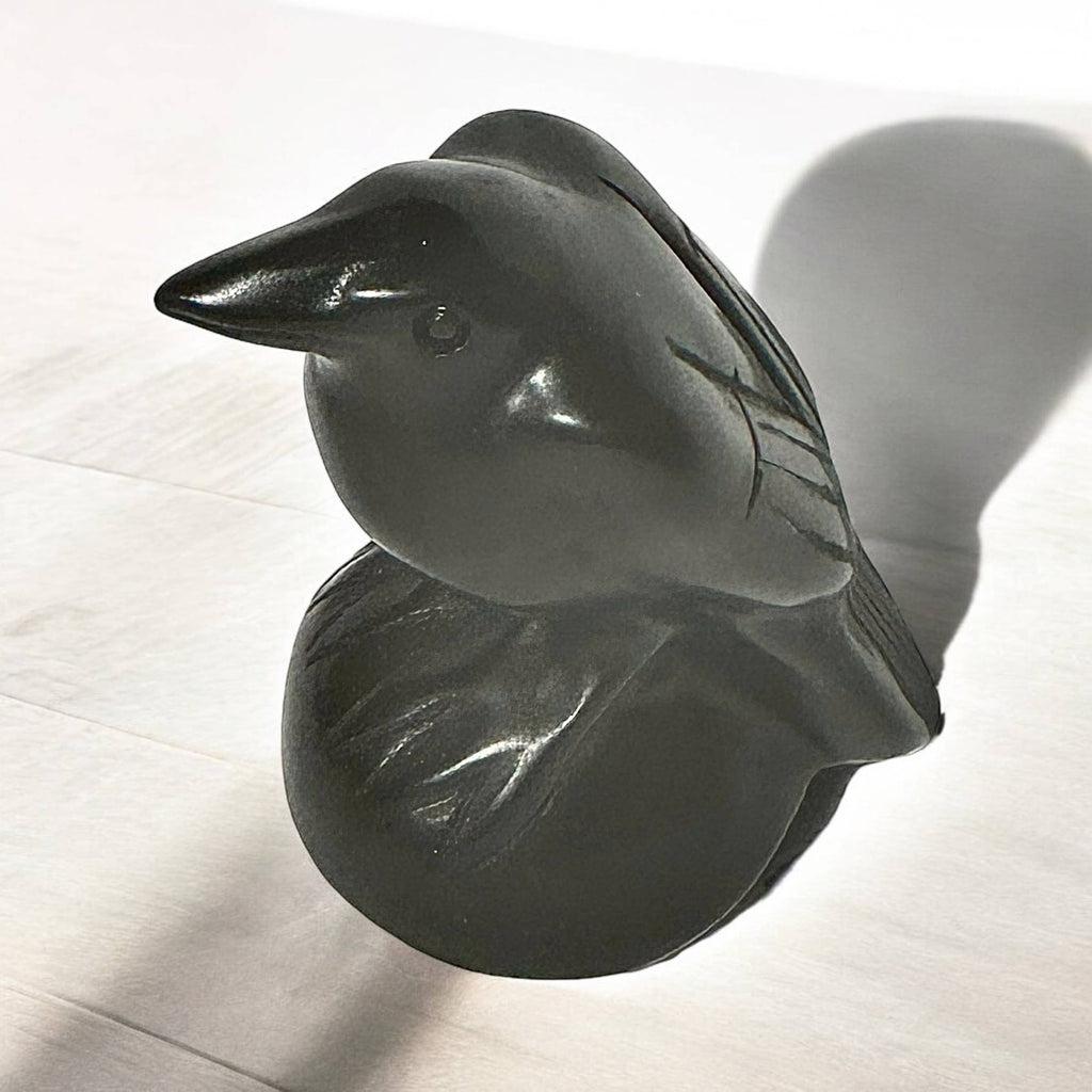 Black Obsidian Raven Carving