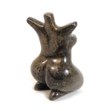 Kneeling Stone Goddess Figure
