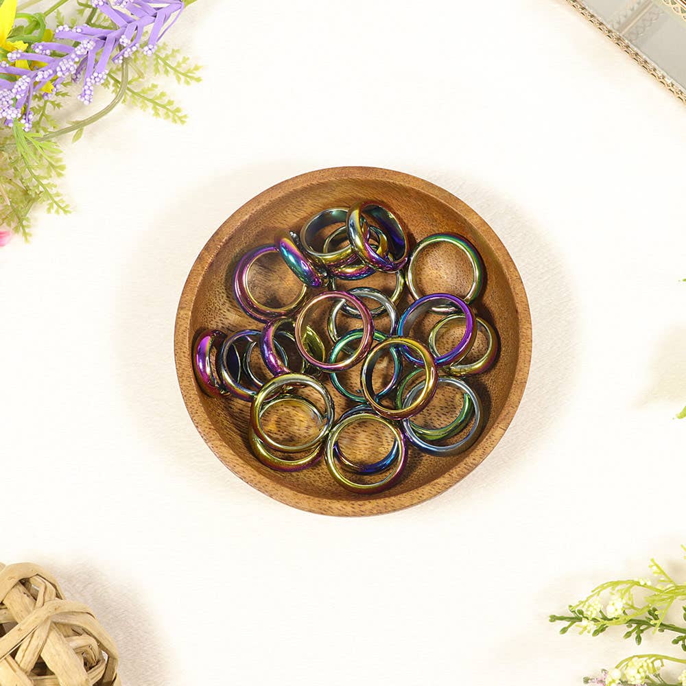Hematite Multi Color Rings