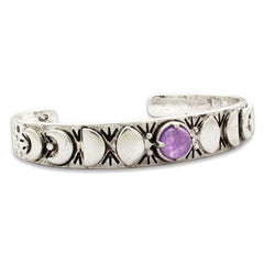 Moon Phases Cuff Bracelet | Amethyst