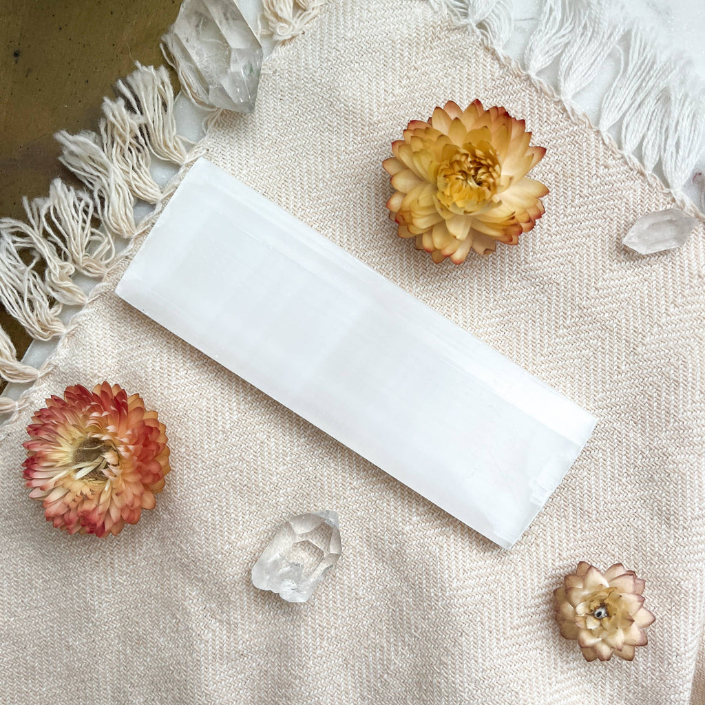 BLANK White Selenite Crystal Charging Plate Rectangle Gifts: Small 4