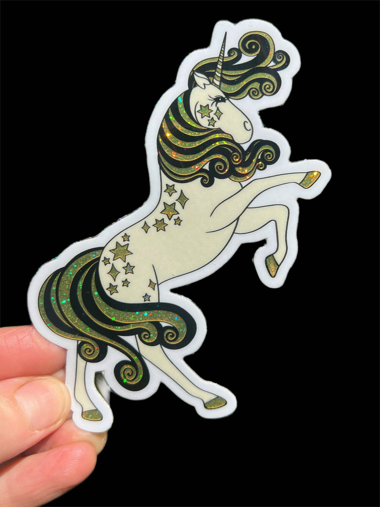 Glitter Unicorn STICKER 3 Inch