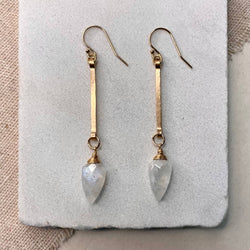 Hammered Stick Spade Earrings