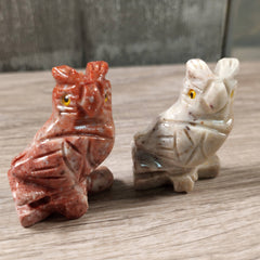 Soapstone Animals: Owl On Branch