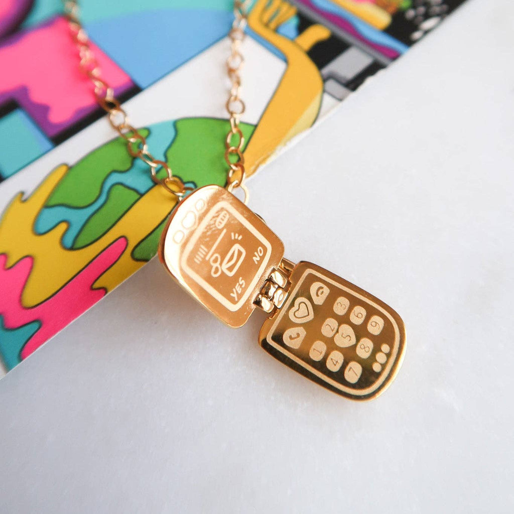 Call Me Maybe Flip Phone Necklace