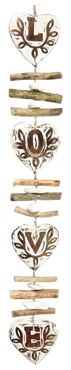 Wooden Love Heart Strand