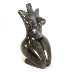 Kneeling Stone Goddess Figure