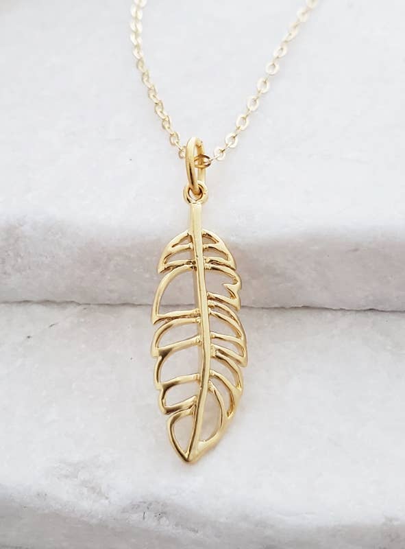 Gold Feather Necklace