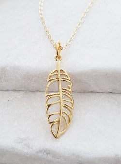 Gold Feather Necklace