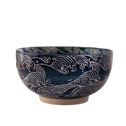 Wave Nami Bowl w/ Chopsticks, Spoon, Lid and Trivet Set