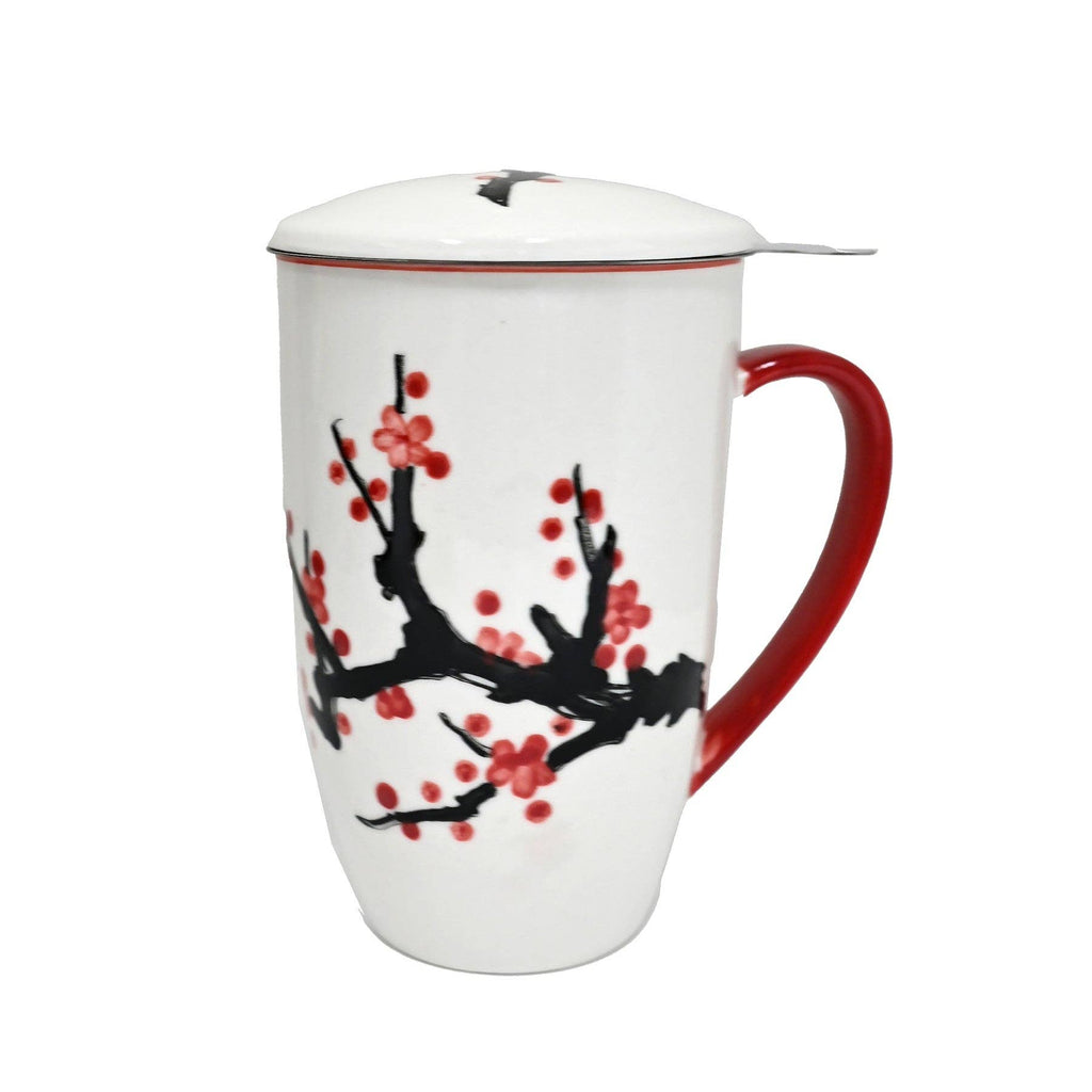 Sakura Cherry Blossoms Design 15oz Tea Mugs with Lid and Infuser for Loose Leaf Tea (4/32) (Copy) (Copy)