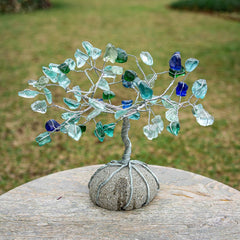 Sea Glass Tree of Life on Rock 12