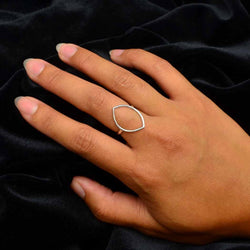 Sterling Silver large Marquis Wire Ring: 8
