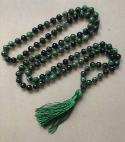 Ruby Zoisite Knotted 108 Bead Mala - Prayer Beads - 8mm