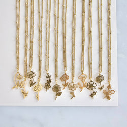 Birth Flower Necklaces - Waterproof: May - Hawthorn