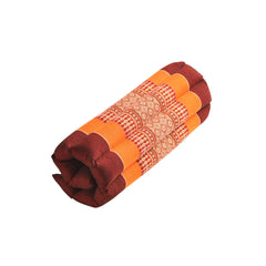 Zafuko Rollable Yoga & Meditation Cushion: Burgundy/Orange / Medium