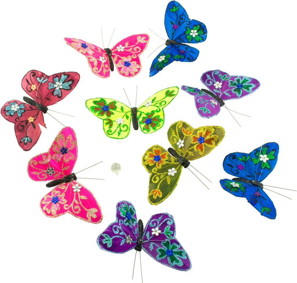 Mardi Gras Jewels Glitter Butterfly Garland - THH1126