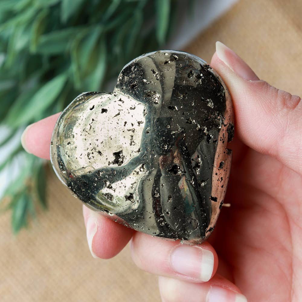 Natural Pyrite Heart (Medium)