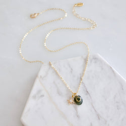 Labradorite With Moss Agate Inlay Star Necklace 