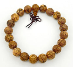Phoenix Tail Wood Beaded Bracelet - Wrist Mala - 8mm