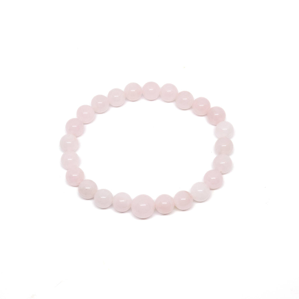 Rose Quartz Stretchy Beaded Bracelet - Prayer Beads - 8mm