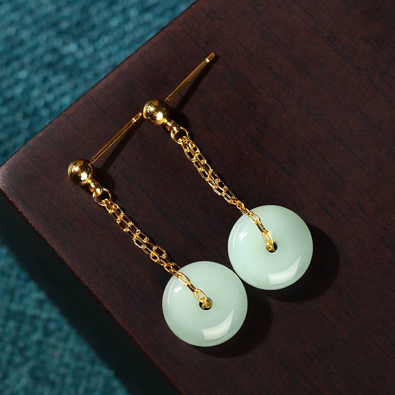 Minimalist Style Jade Earrings