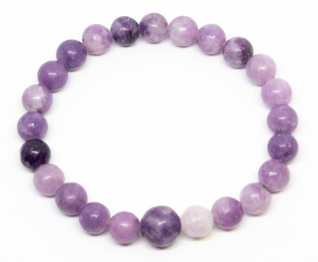 Lepidolite Beaded Bracelet - Wrist Mala 6mm - Small Wrist