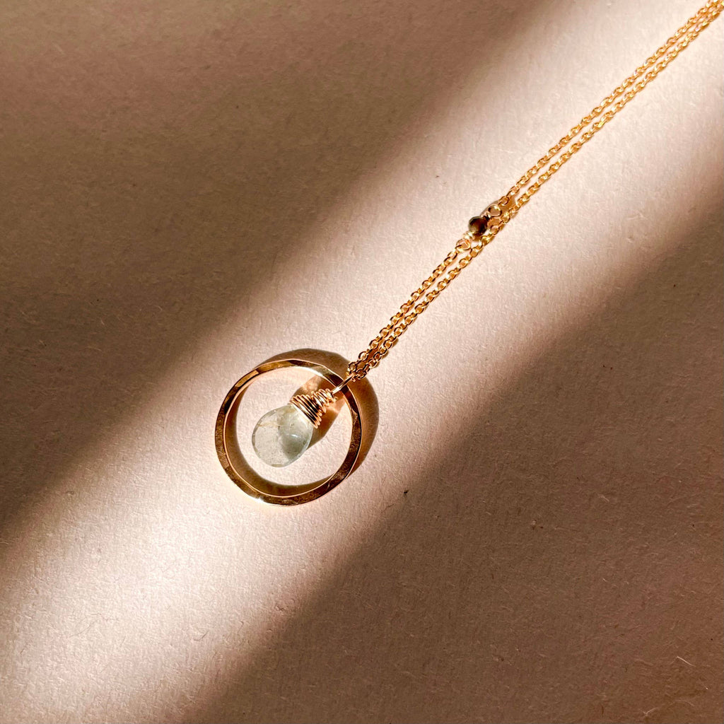 Single Circle and Stone Necklace