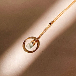 Single Circle and Stone Necklace
