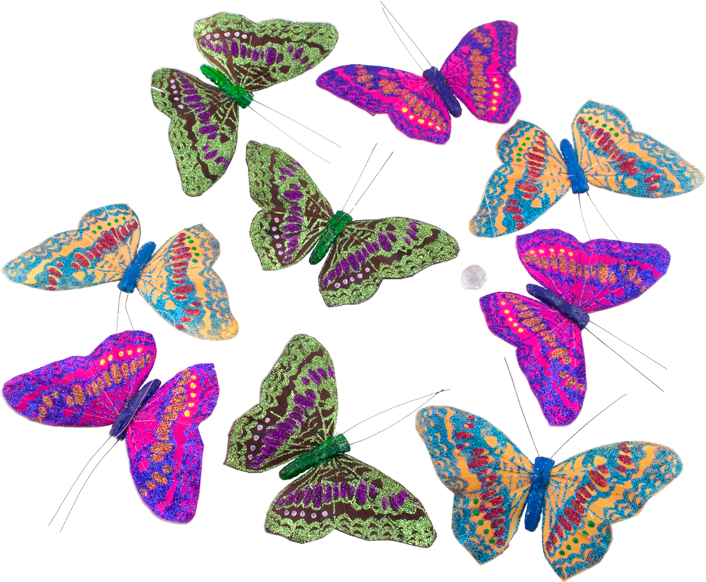 Multi Glitter Butterfly Garland - THH1312