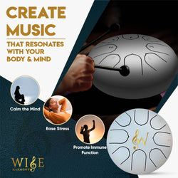 Steel Tongue Rain Drum 6-Inch 8-Notes: White