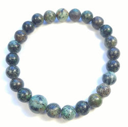 Long Size African Turquoise Beaded Bracelet 8mm
