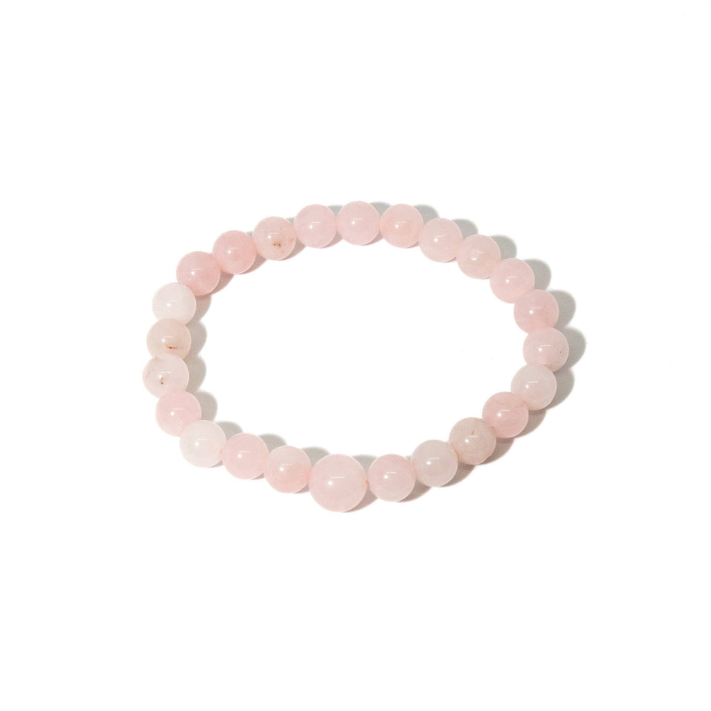 Rose Quartz Stretchy Beaded Bracelet - Prayer Beads - 8mm