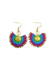 Macrame Sunbeam Earrings: Pink