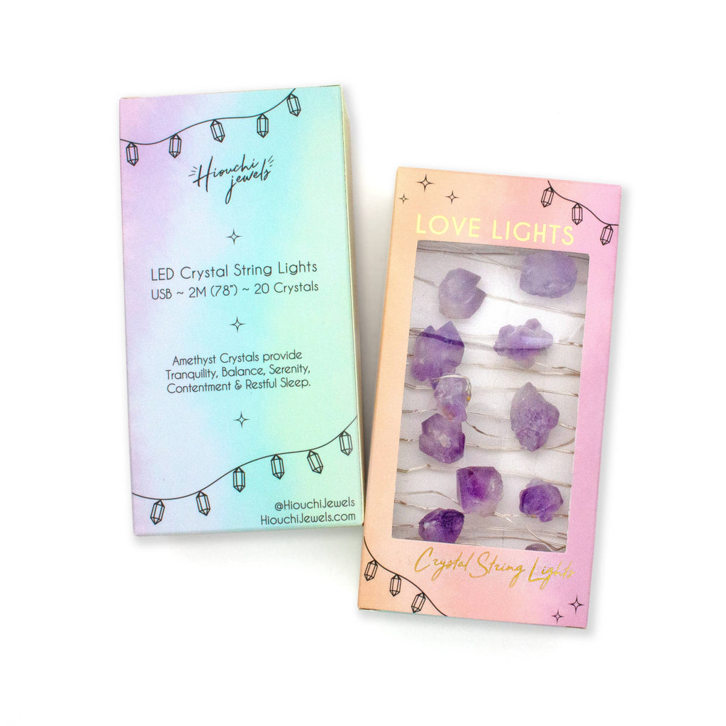 Love Lights ~ Crystal String Lights ~ Amethyst | Om Gallery