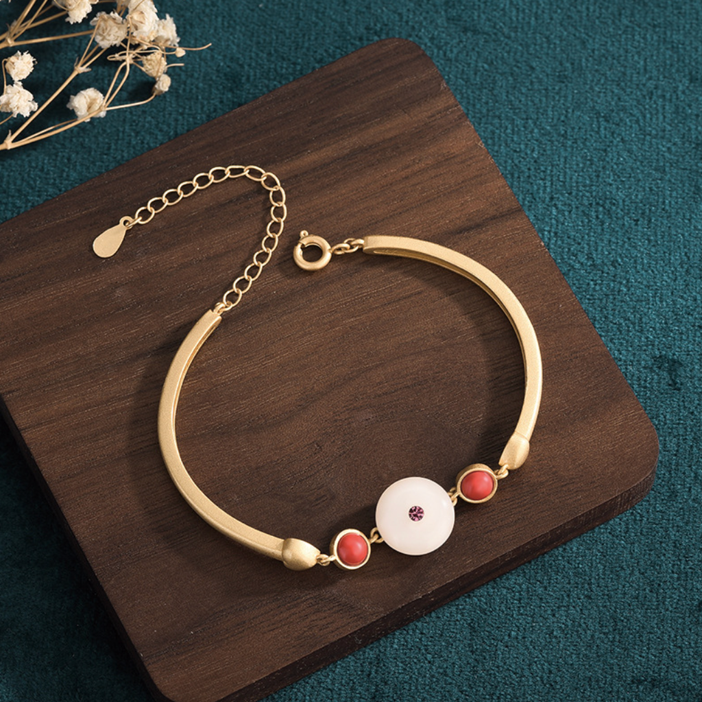 A Pink Eye In Jade Bracelet