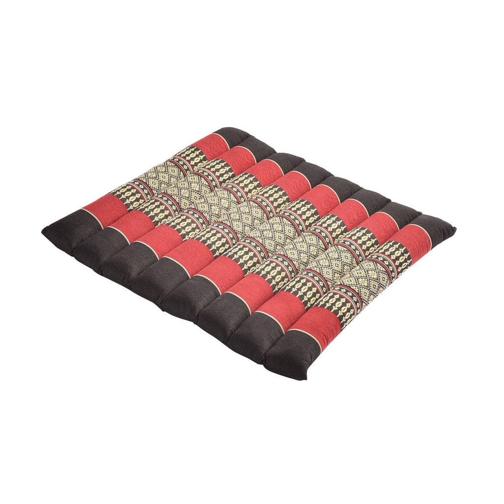 Zafuko Rollable Yoga & Meditation Cushion: Burgundy/Orange / Medium