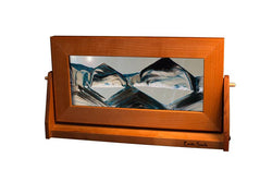Cherry Wood (Traditional) Moving Sand Art Pictures: Ocean Blue / XLarge