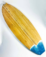 Ocean-Decorated Surfboard Cutting Board: Turquiose