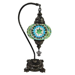 Hanging Mosaic Desk Lamp - Green/Turquoise Star