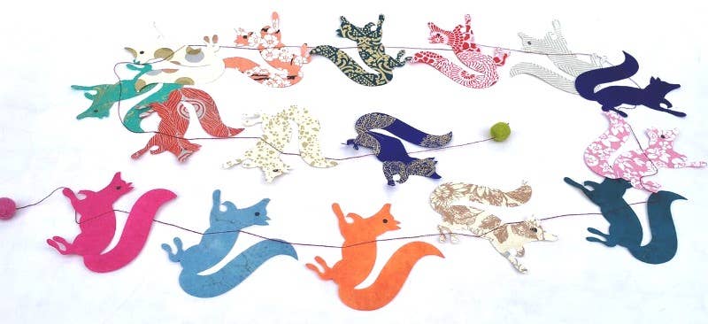 5ft Paper Garland, foxes